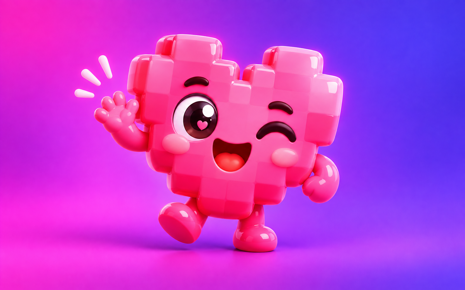 Pixel Heart Emoji illustration